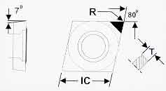 Diamond-shaped Diamond Cutting Insert
